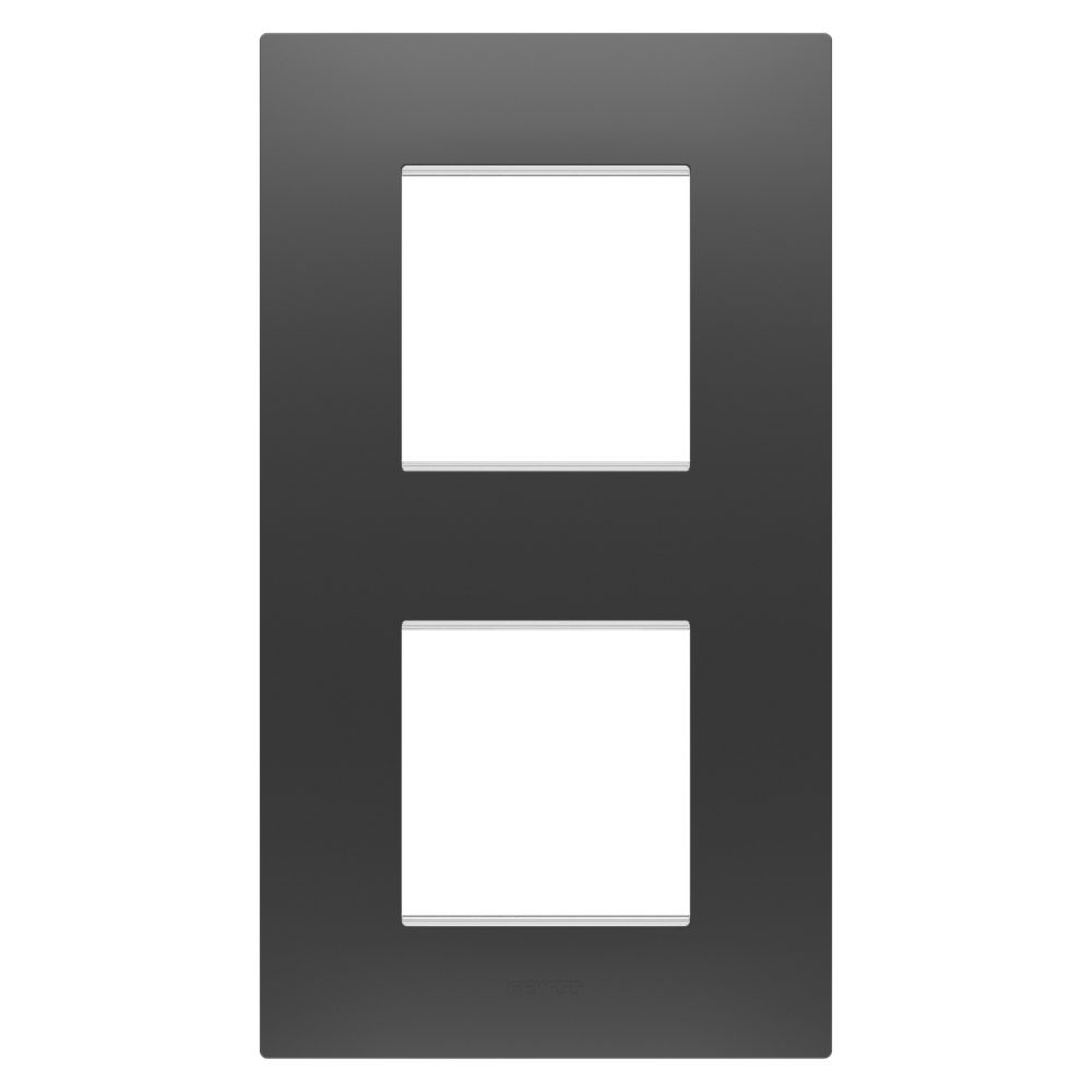  ego international plate - in technopolymer - 2+2 modules vertical - satin black - chorusmart