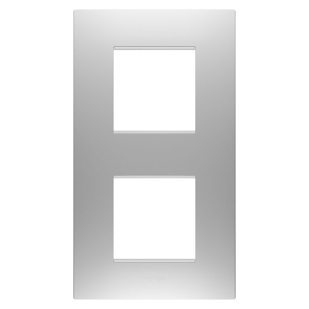  ego international plate - in painted technopolymer - 2+2 modules vertical - magnetic gray - chorusmart