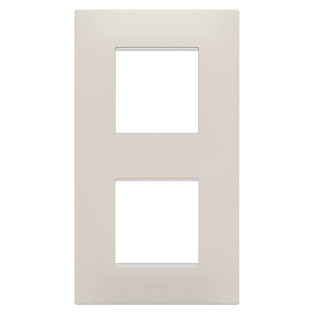  abdeckrahmen ego international - in technopolymer - 2+2 module vertikal - naturbeige - chorusmart