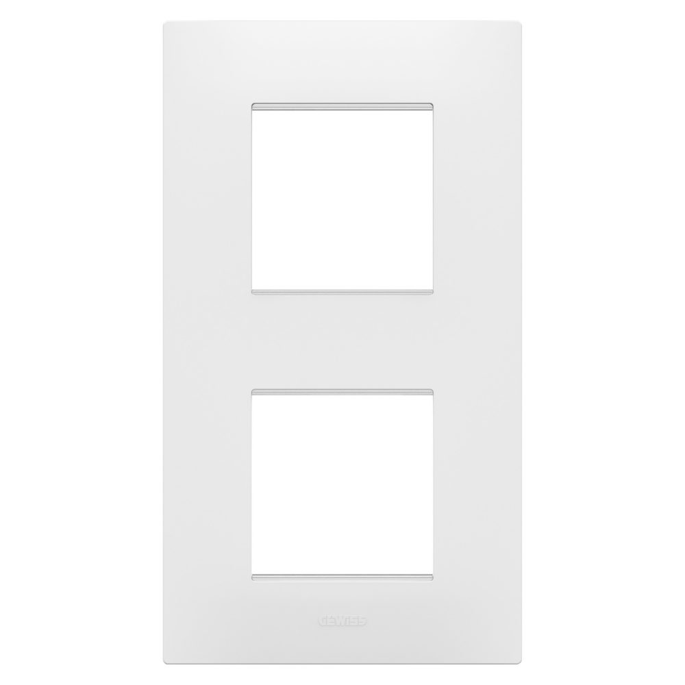  placa ego international - en tecnopolímero - 2+2 módulos vertical - blanco satinado - chorusmart