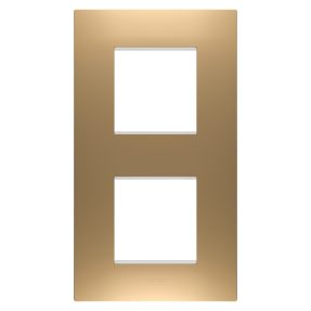 mezinárodní rámeček ego – z technopolymeru opatřeného nátěrem – 2+2 moduly svislé – zlatá – chorusmart