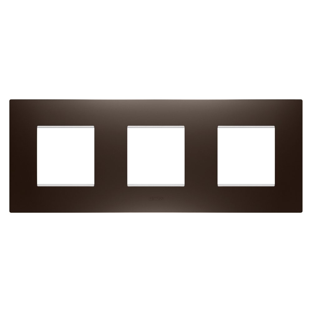  abdeckrahmen ego international - in lackiertem technopolymer - 2+2+2 module horizontal - brauner farbton - chorusmart
