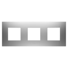 mezinárodní rámeček ego – z technopolymeru opatřeného nátěrem – 2+2+2 moduly vodorovné – magnetická šedá – chorusmart