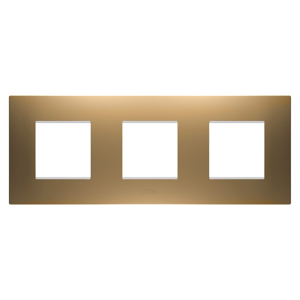  abdeckrahmen ego international - in lackiertem technopolymer - 2+2+2 module horizontal - gold - chorusmart