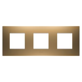 mezinárodní rámeček ego – z technopolymeru opatřeného nátěrem – 2+2+2 moduly vodorovné – zlatá – chorusmart