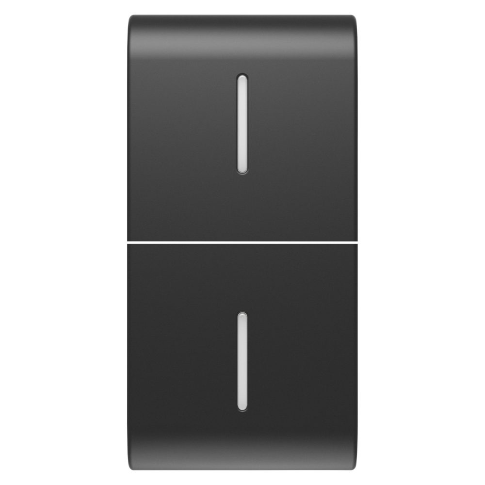  tasto intercambiabile per comandi assiali - con 2 diffusori - 1 modulo - nero satinato - chorusmart