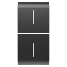 touche interchangeable pour interrupteurs axiaux - avec 2 diffuseurs - 1 module - noir satin - chorusmart