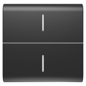 touche interchangeable pour interrupteurs axiaux - avec 2 diffuseurs - 2 modules - noir satin - chorusmart