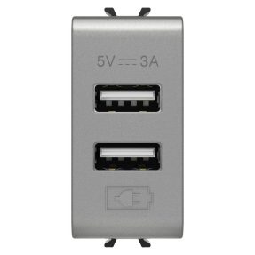 ÎNCĂRCĂTOR USB - TIP A+A - 3A - TITAN - 1 MODUL - CHORUSMART
