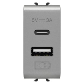 usb şarj ci̇hazi - a+c ti̇pi̇ - 3a - ti̇tanyum - 1 modül - chorusmart