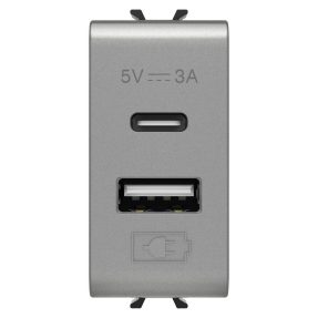 ÎNCĂRCĂTOR USB - TIP A+C - 3A - TITAN - 1 MODUL - CHORUSMART