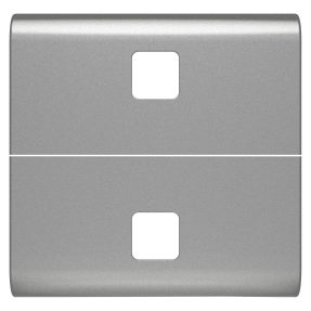 CSERÉLHETŐ KAPCSOLÓGOMB AXIÁLIS KAPCSOLÓKHOZ - 2 JELZŐFÉNYEZHETŐ SZIMBÓLUM LENCSÉVEL SZERELENDŐ - 2 MODULOS - TITÁNIUM - CHORUSMART