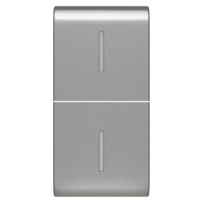 CSERÉLHETŐ KAPCSOLÓGOMB AXIÁLIS KAPCSOLÓKHOZ - 2 JELZŐFÉNNYEL SZERELHETŐ - 1 MODULOS - TITÁNIUM - CHORUSMART