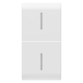 מקש ניתן להחלפה עבור אביזרי שליטה עם לחיצה ישרה - עם 2 מפזרי אור - 1‏‎‏‎ מודול - לבן סטן (מט) - chorusmart