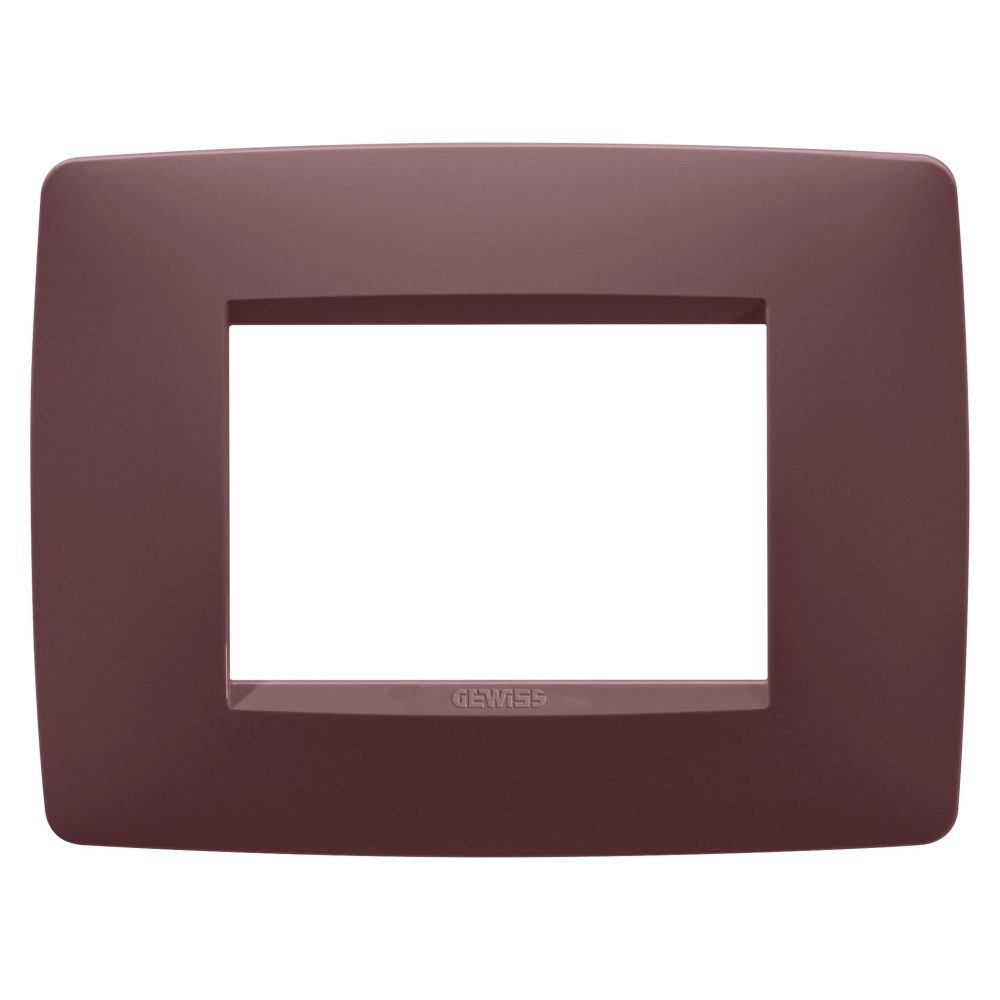  placa one - tecnopolímero barnizado - 3 módulos - rojo toscano - chorusmart