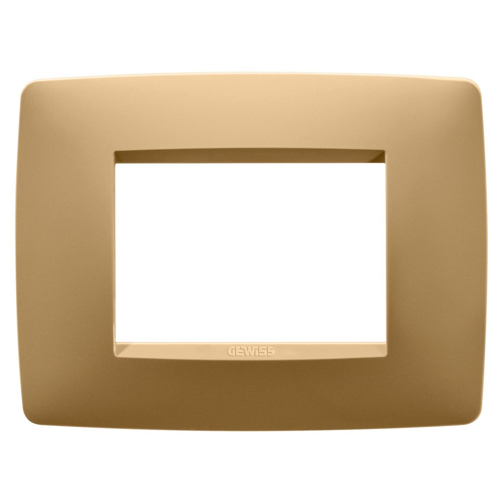  abdeckrahmen one - in lackiertem technopolymer - 3 module - gold - chorusmart