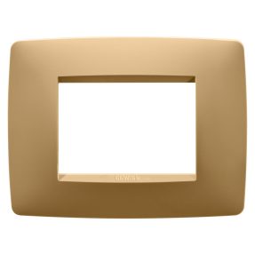 abdeckrahmen one - in lackiertem technopolymer - 3 module - gold - chorusmart