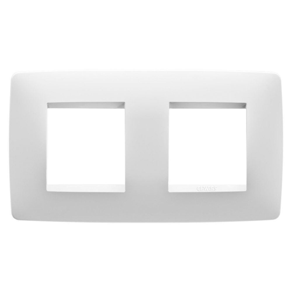  one international plate - in painted technopolymer - 2+2 modules horizontal - satin white - chorusmart