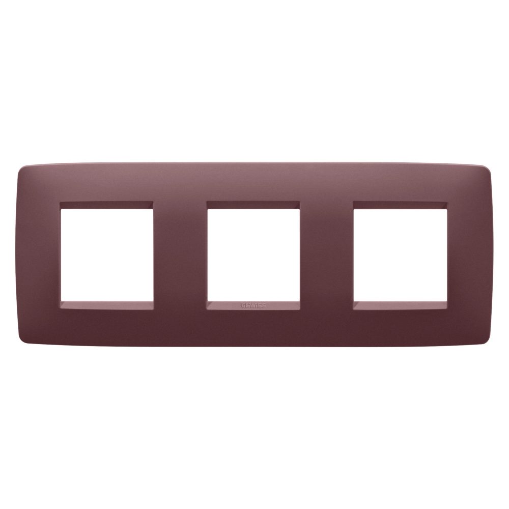  one international plate - in painted technopolymer - 2+2+2 modules horizontal - tuscan red - chorusmart