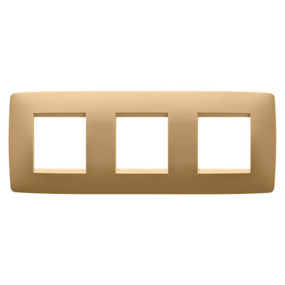  placca one international - in tecnopolimero verniciato - 2+2+2 posti orizzontale - oro - chorusmart