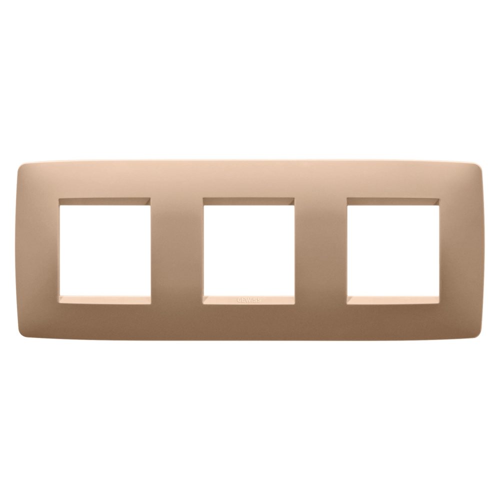  placca one international - in tecnopolimero verniciato - 2+2+2 posti orizzontale - rame chiaro - chorusmart