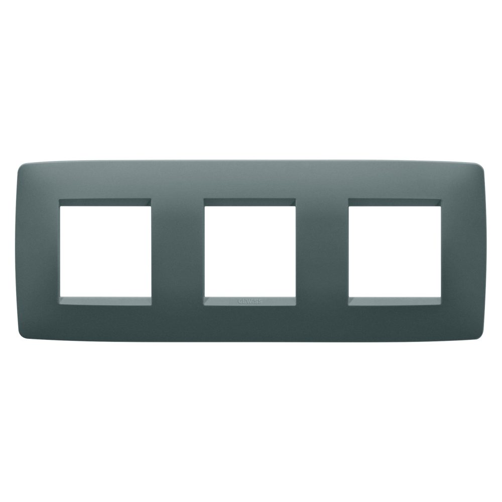  one international plate - in painted technopolymer - 2+2+2 modules horizontal - teal - chorusmart