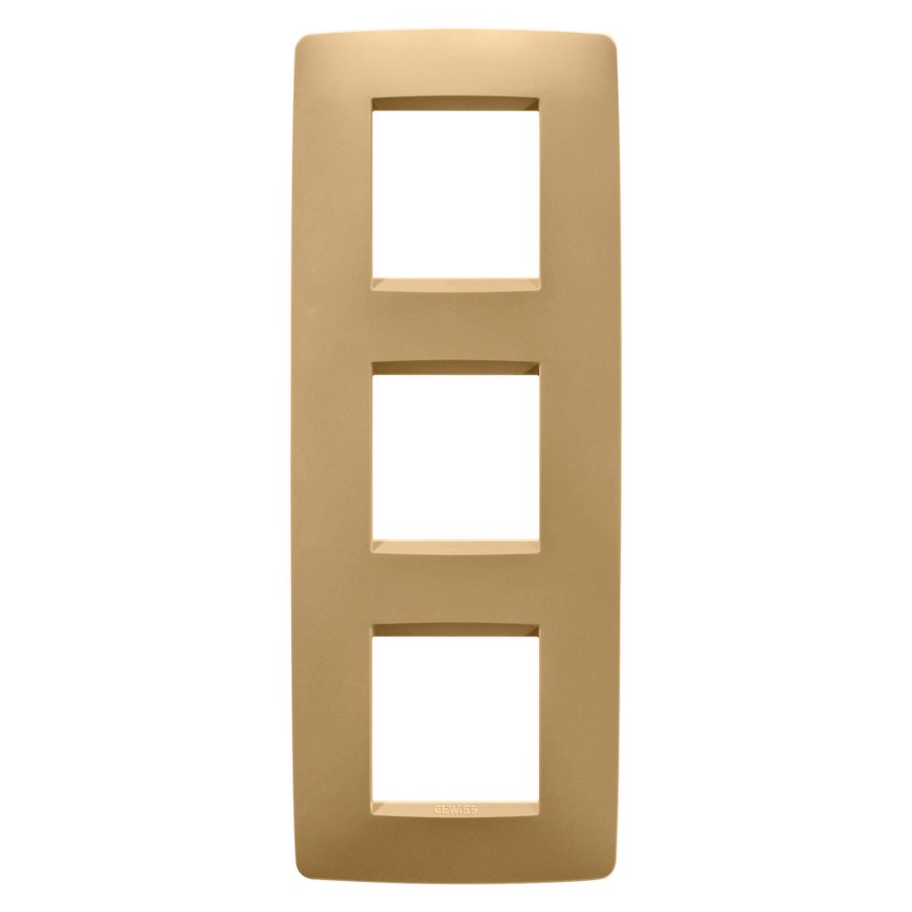  placca one international - in tecnopolimero verniciato - 2+2+2 posti verticale - oro - chorusmart