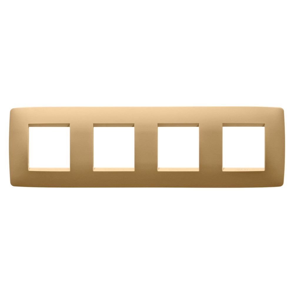  placca one international - in tecnopolimero verniciato - 2+2+2+2 posti orizzontale - oro - chorusmart