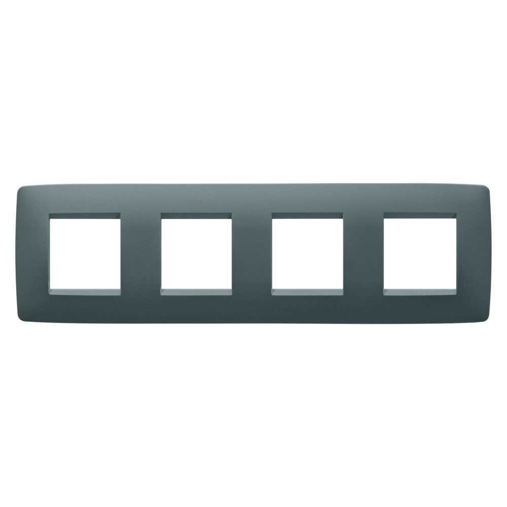  placca one international - in tecnopolimero verniciato - 2+2+2+2 posti orizzontale - ottanio - chorusmart