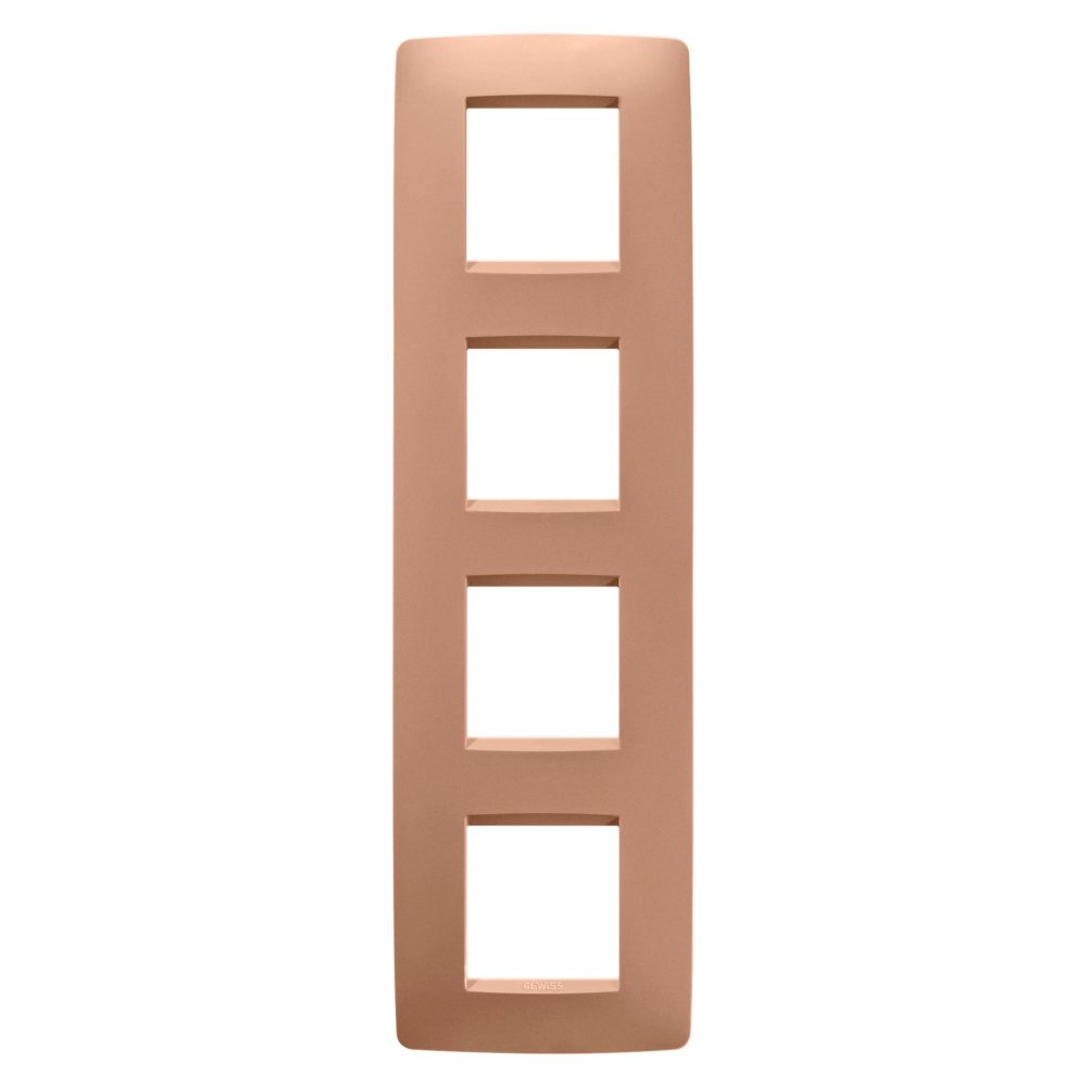  placca one international - in tecnopolimero verniciato - 2+2+2+2 posti verticale - rame chiaro - chorusmart