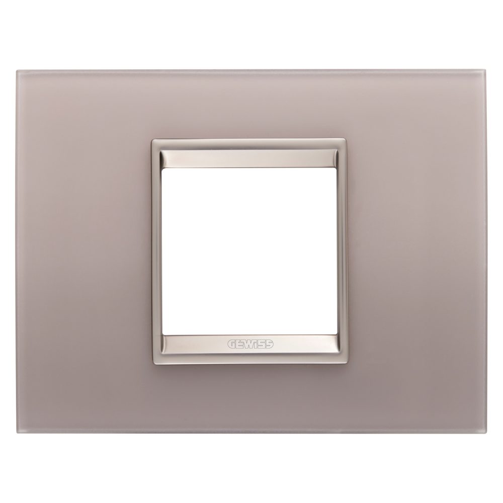  lux plate - in glass - 2 modules - pearly gray - inner frame matt light bronze - chorusmart