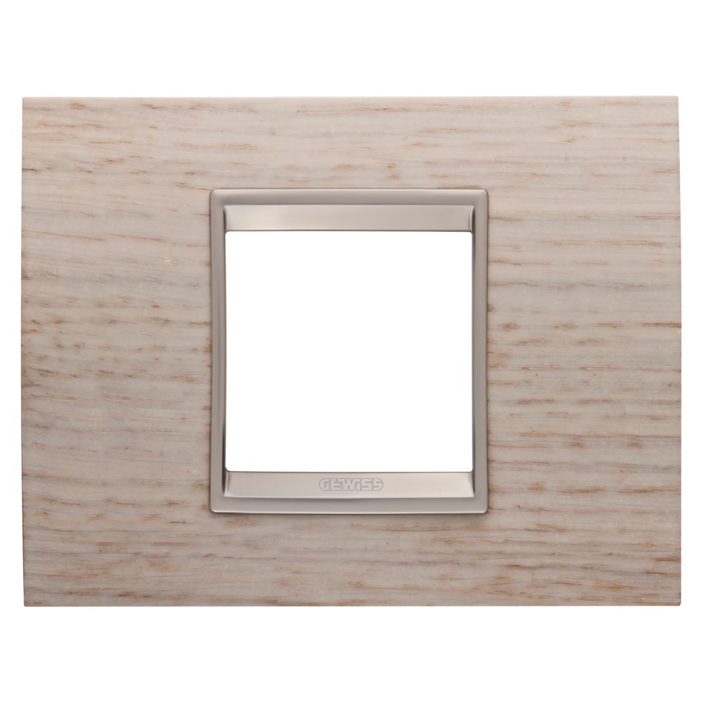  lux plaat - van hout - 2 module - licht eiken - binnenframe mat licht brons - chorusmart