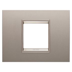 placă lux - in metal - 2 module - bronz sidefat - cadru interior bronz mat - chorusmart