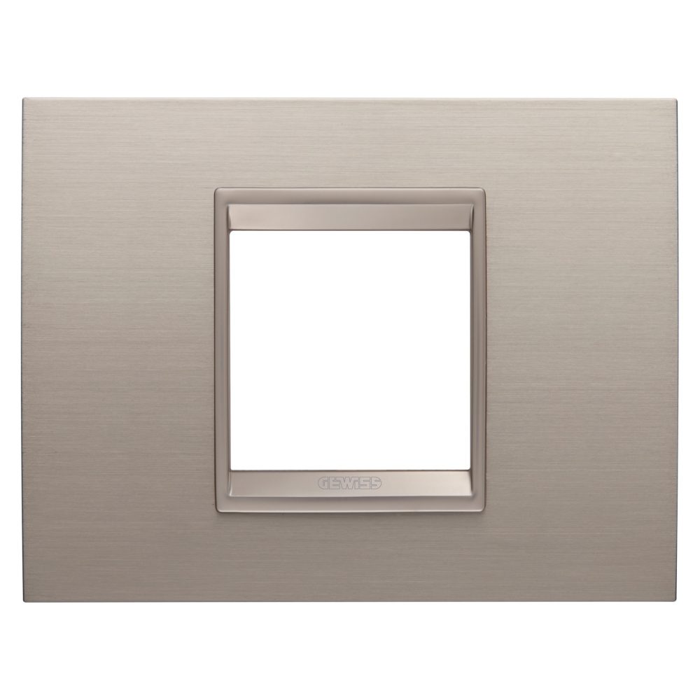  lux plate - in metal - 2 modules - brushed aluminium - inner frame matt light bronze - chorusmart