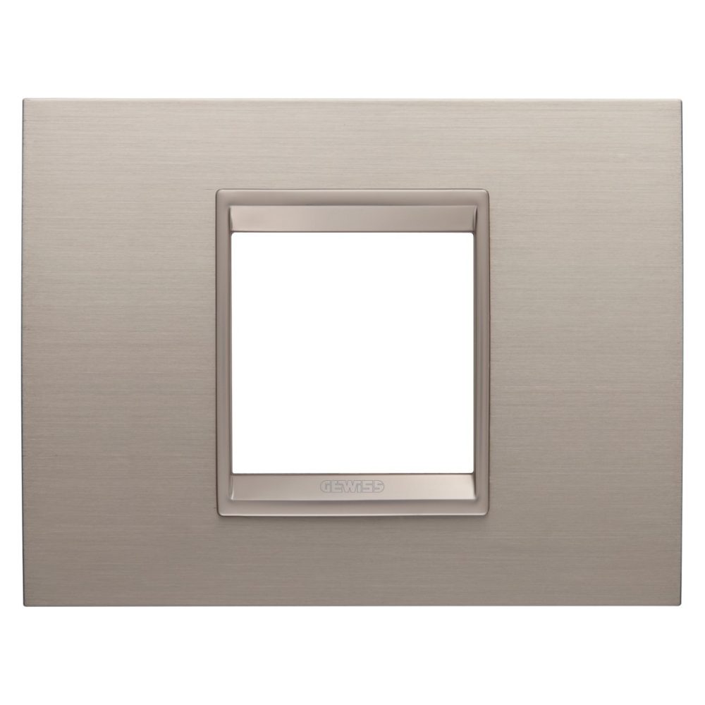  PLACA LUX - EN METAL - 2 MÓDULOS - ALUMINIO CEPILLADO - MARCO BRONCE CLARO MATE - CHORUSMART