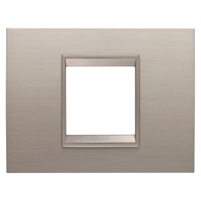 PLACĂ LUX - IN METAL - 2 MODULE - ALUMINIU PERIAT - CADRU INTERIOR BRONZ MAT - CHORUSMART