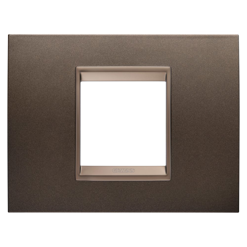  rámeček lux – z kovu – 2 moduly – anodická hnědá – vnitřní rám matný tmavý bronz – chorusmart