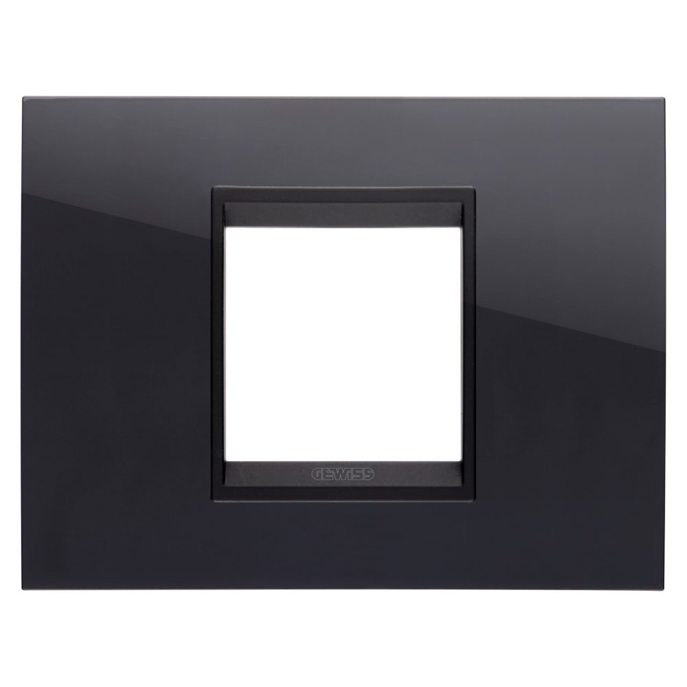  plaque lux - en polymère technique - 2 modules - noir toner lavy - châssis interne noir mat - chorusmart