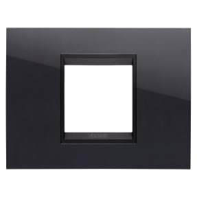 PLACCA LUX - IN TECNOPOLIMERO - 2 POSTI - NERO TONER LAVY - CORNICE NERO OPACO - CHORUSMART