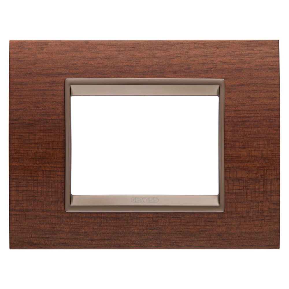  lux plate - in wood - 3 modules - walnut - inner frame matt dark bronze - chorusmart