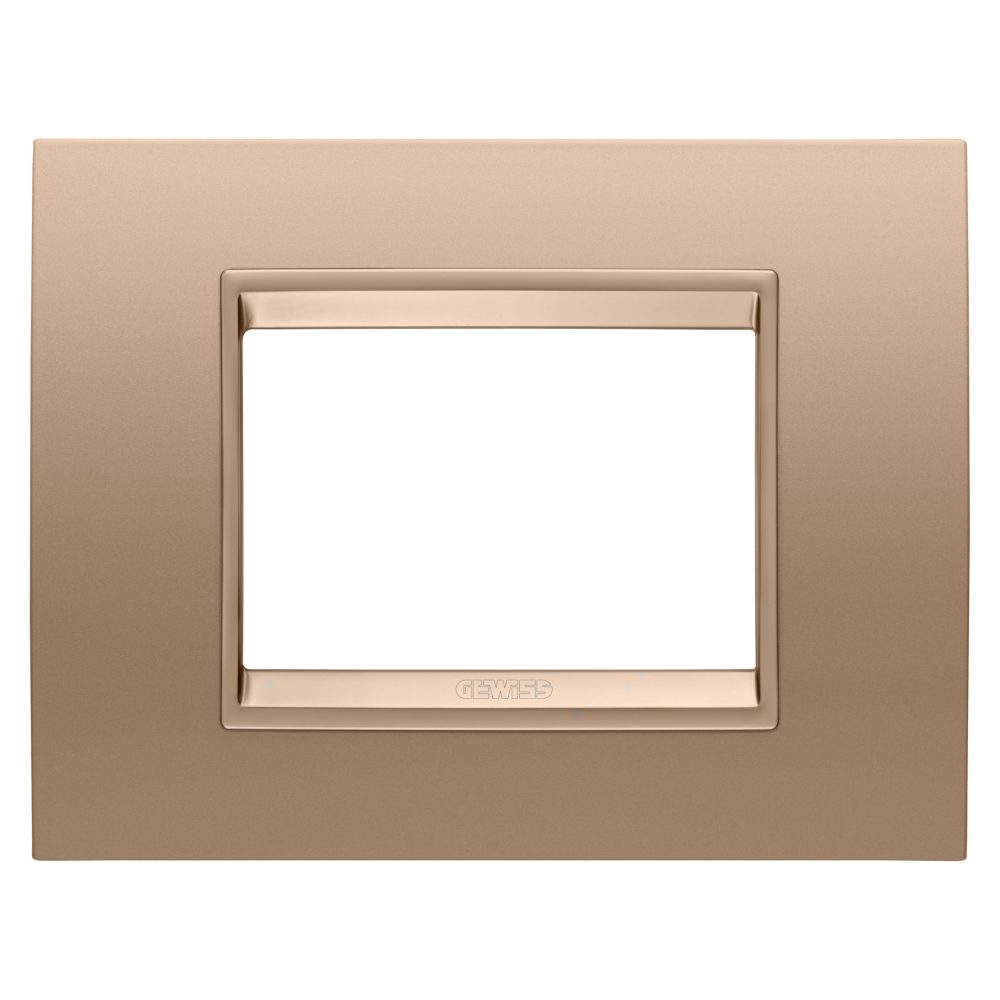  lux abdeckrahmen - in metall - 3 module - weichkupfer - innenrahmen matt weichkupfer - chorusmart