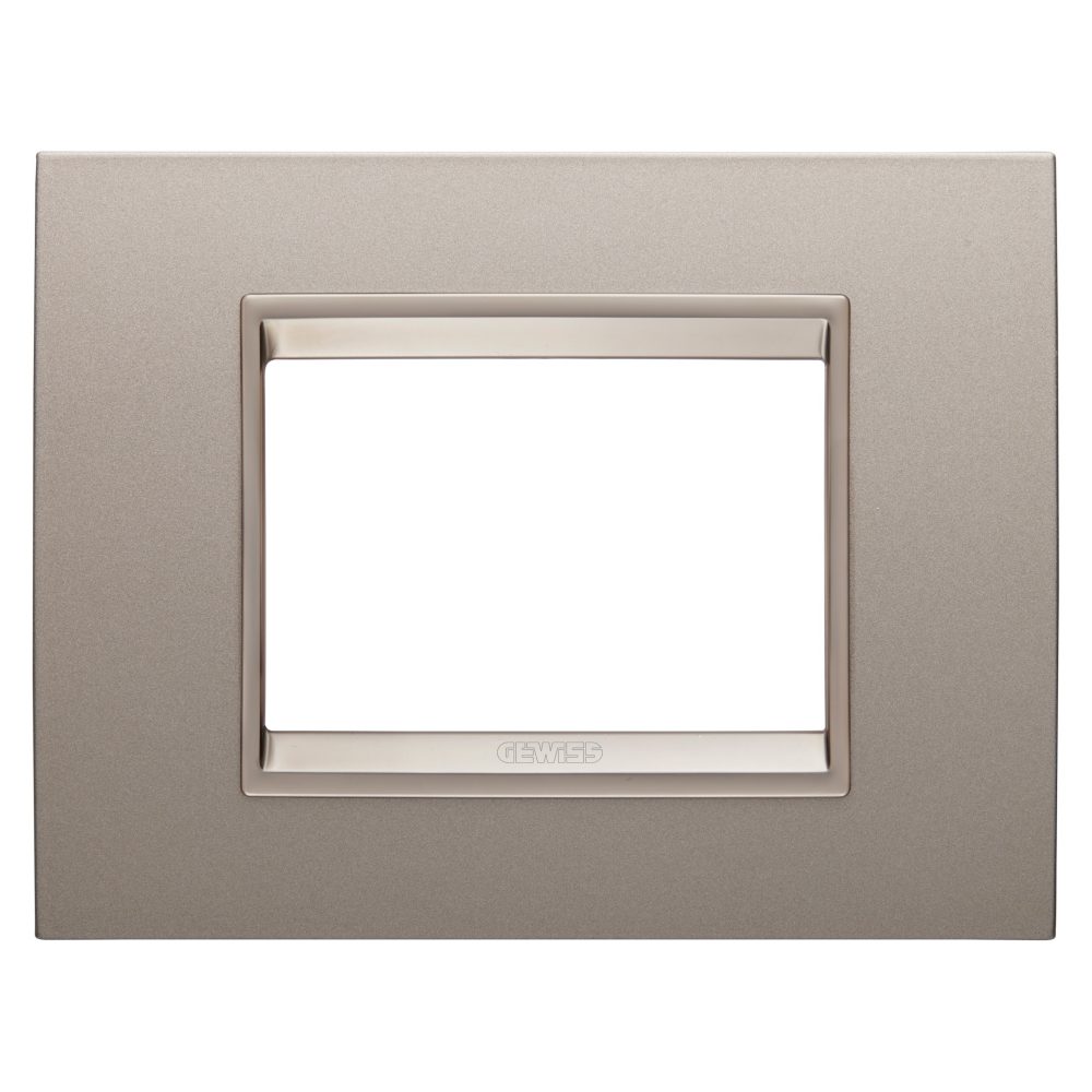  plaque lux - en métal - 3 modules - bronze perlé - châssis interne bronze clair mat - chorusmart