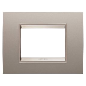 placă lux - in metal - 3 module - bronz sidefat - cadru interior bronz mat - chorusmart