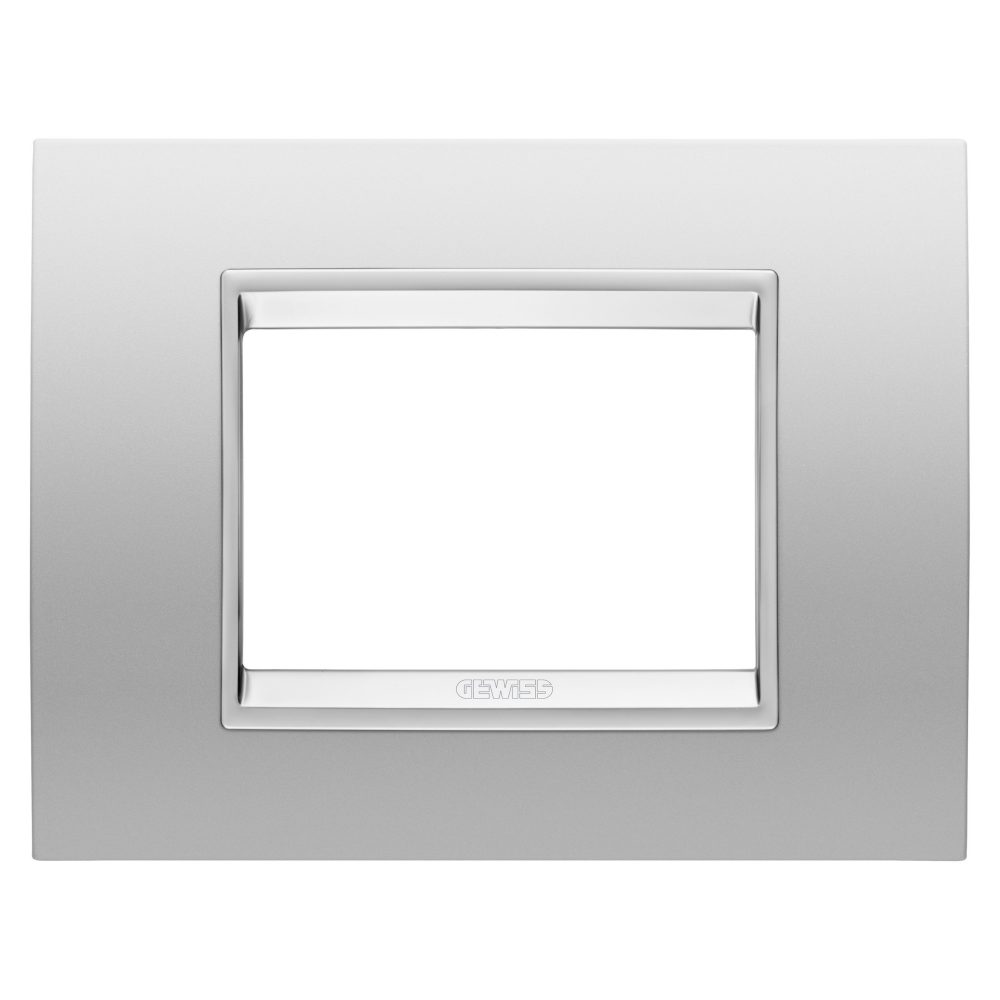  plaque lux - en métal - 3 modules - gris magnétique - châssis interne gris magnétique mat - chorusmart