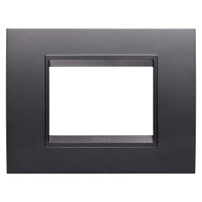 rámeček lux – z technopolymeru opatřeného nátěrem – 3 moduly – břidlice absolutní – vnitřní rám matná břidlice – chorusmart