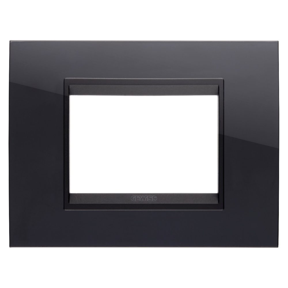  PLACA LUX - TECNOPOLÍMERO - 3 MÓDULOS - NEGRO TÓNER LAVY - MARCO INTERIOR NEGRO MATE - CHORUSMART