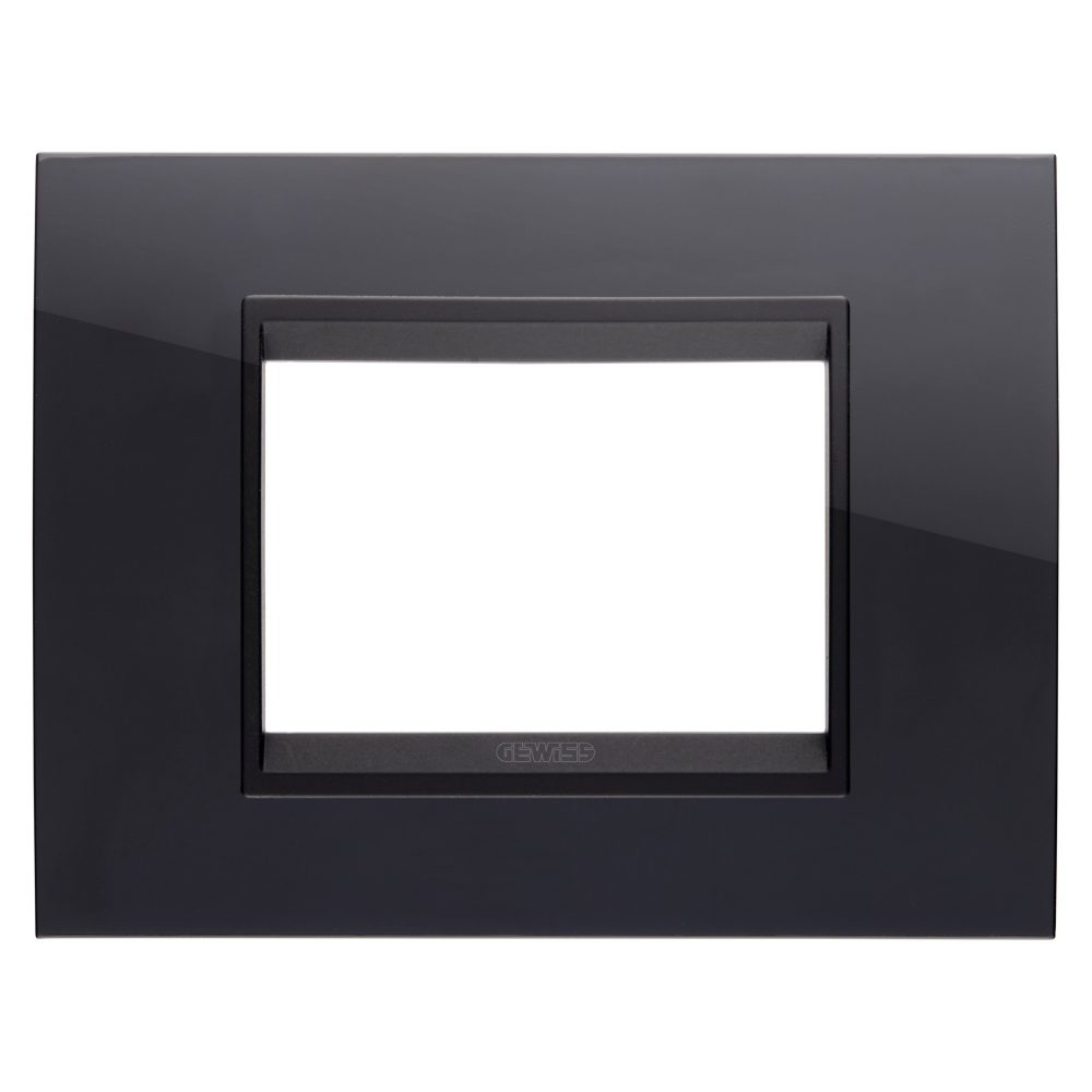  lux plaat - van technopolymeer - 3 module - toner zwart lavy - binnenframe mat zwart - chorusmart