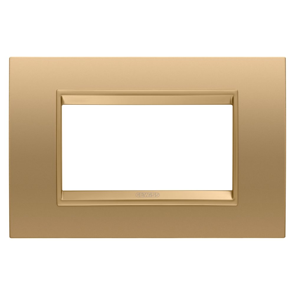 lux plate - in metal - 4 modules - gold - inner frame matt gold - chorusmart