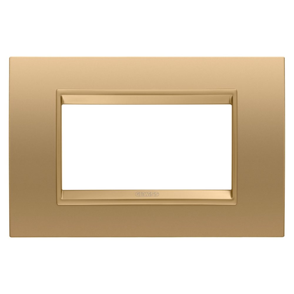  LUX PLATE - IN METAL - 4 MODULES - GOLD - INNER FRAME MATT GOLD - CHORUSMART