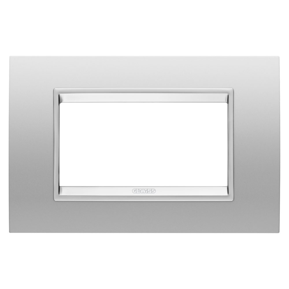  plaque lux - en métal - 4 modules - gris magnétique - châssis interne gris magnétique mat - chorusmart